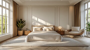 墙饰边桌床组全览2