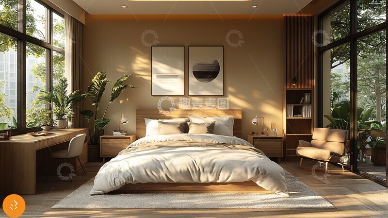 高清大图下载【趣麦麦图】简洁卧室静物3