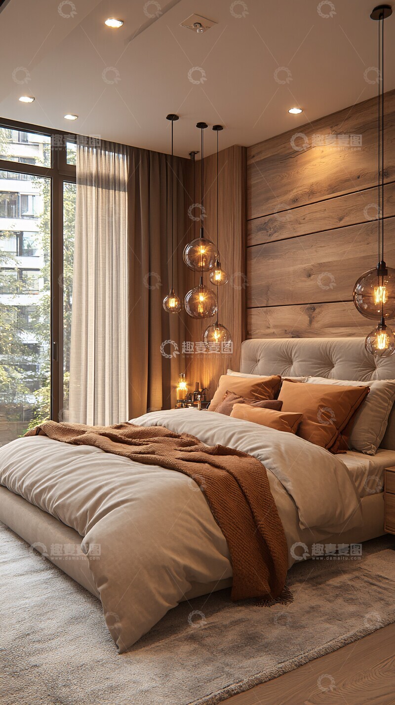 高清大图下载【趣麦麦图】浅色木地板卧室2