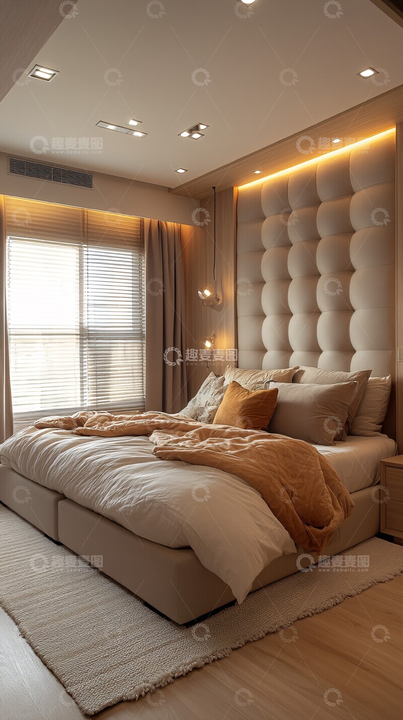 高清大图下载【趣麦麦图】浅色木地板卧室3