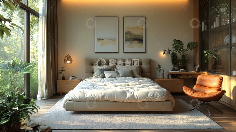 高清大图下载【趣麦麦图】简洁卧室静物