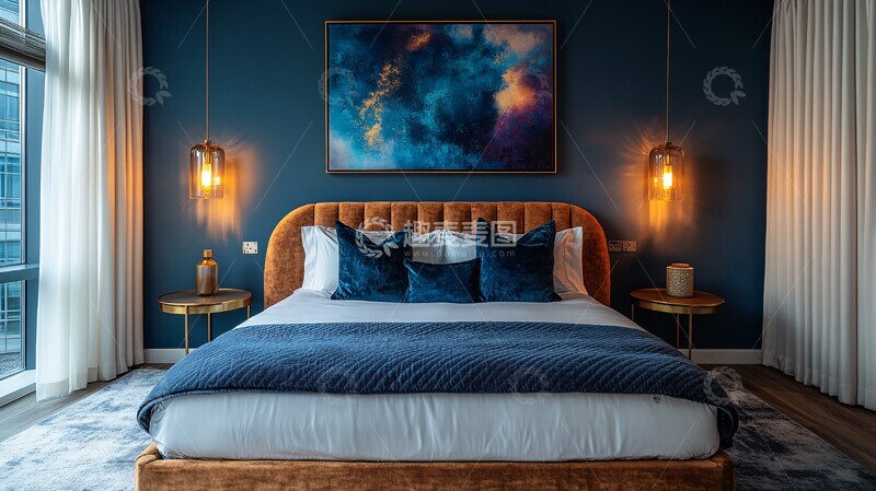 高清大图下载【趣麦麦图】现代主卧中灰色配色