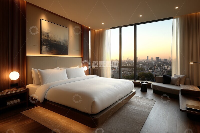 高清大图下载【趣麦麦图】豪华现代酒店客房1