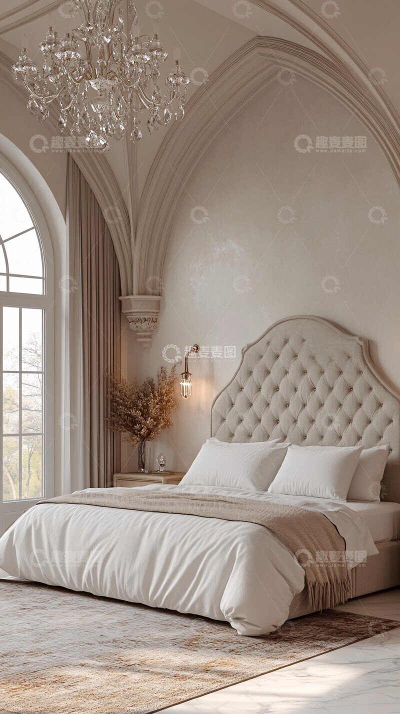 高清大图下载【趣麦麦图】高窗拱门卧室设计2