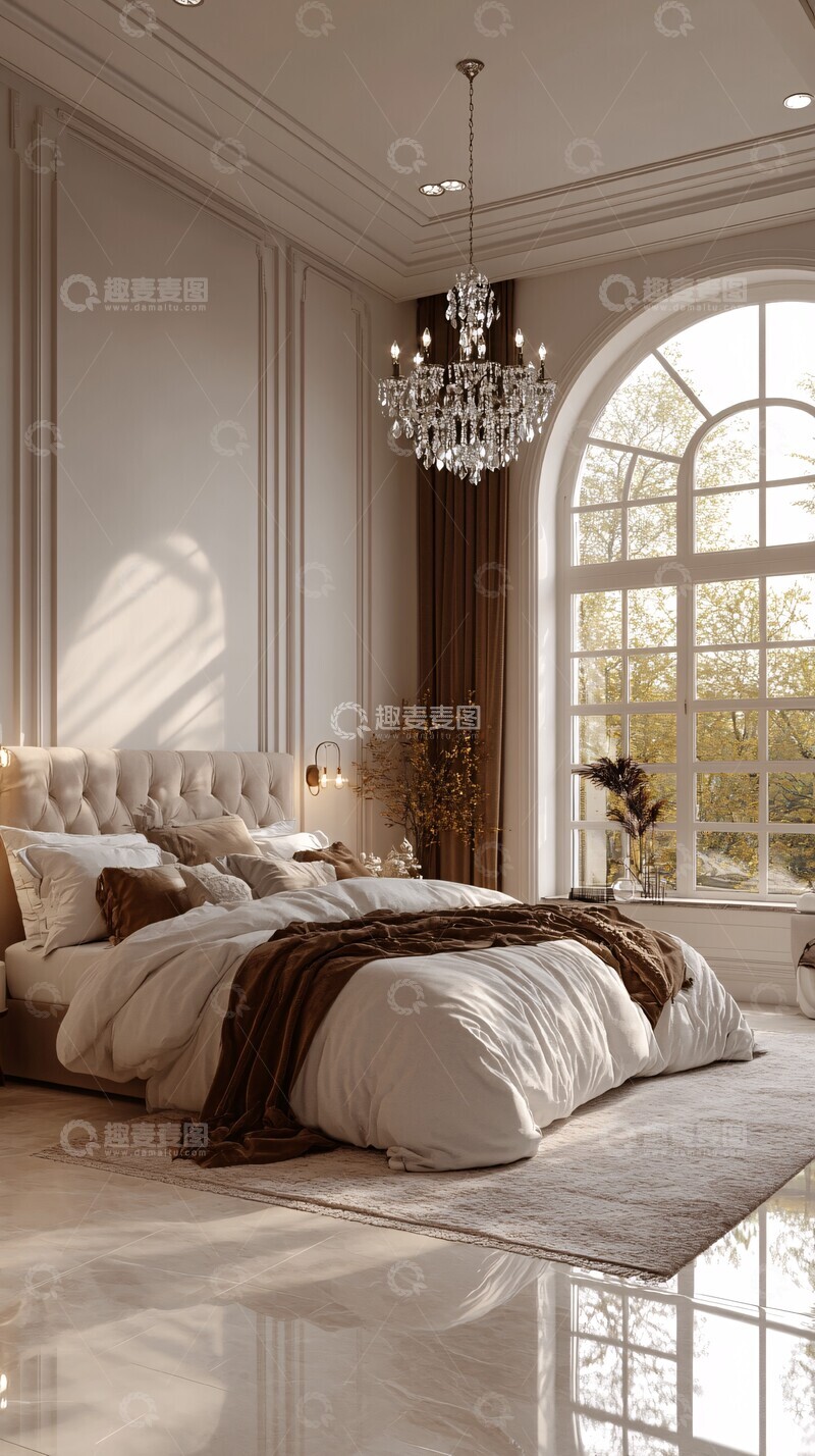 高清大图下载【趣麦麦图】高窗拱门卧室设计3