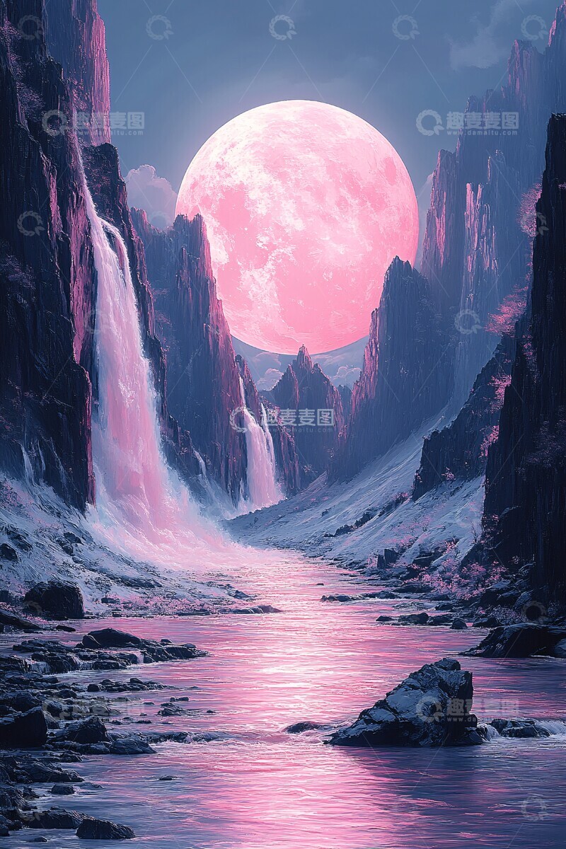 高清大图下载【趣麦麦图】粉色山峦粉色山峦天空1