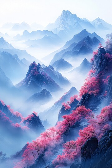 粉色山峦粉色山峦天空