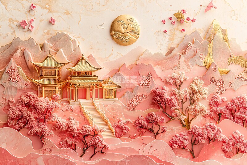 高清大图下载【趣麦麦图】金山水墨刺绣