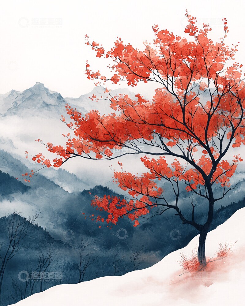 四季茶香四季文化水彩1