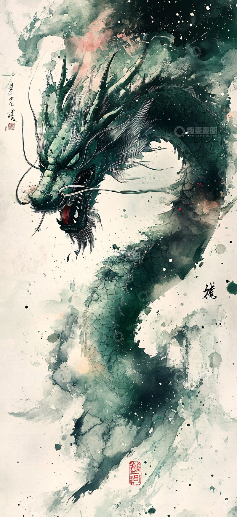 吴冠中龙纹水墨