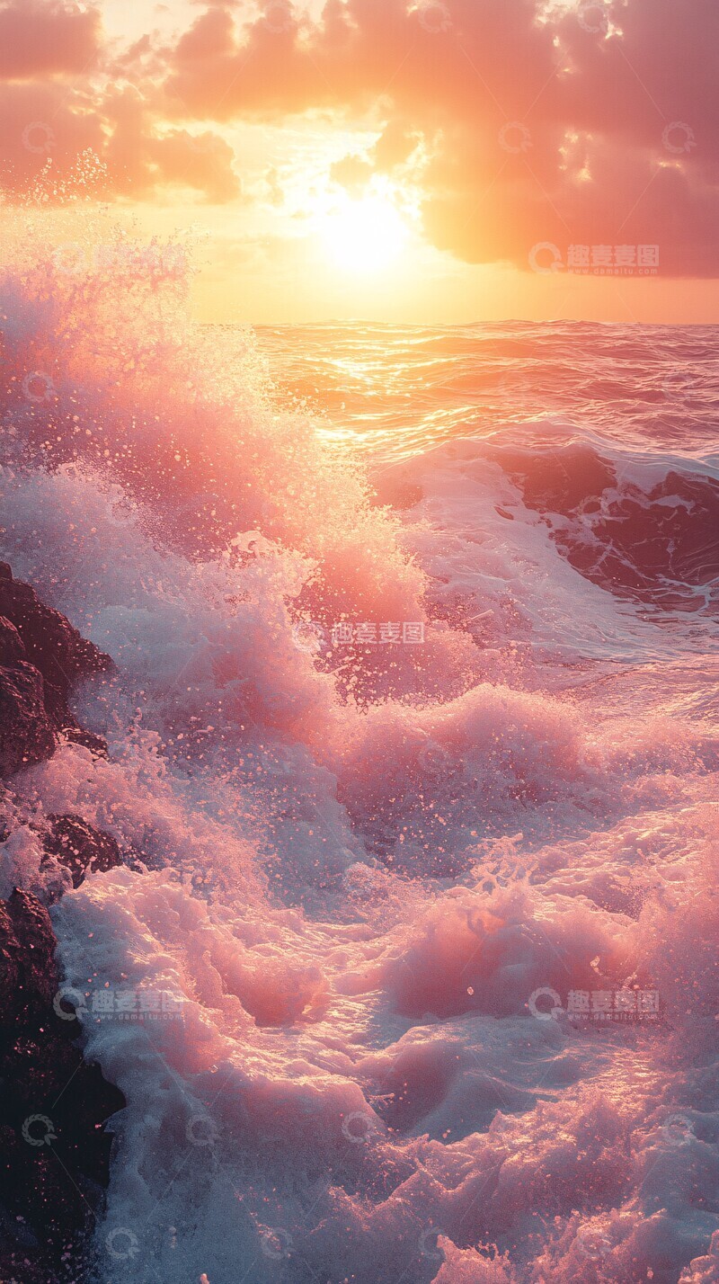 高清大图下载【趣麦麦图】黄金海岸熔岩飞溅1