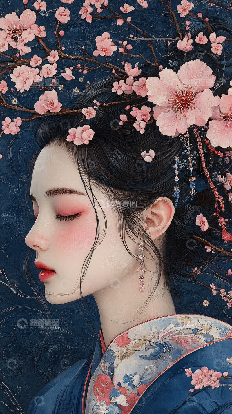 高清大图下载【趣麦麦图】浮世绘风挂饰与纸伞