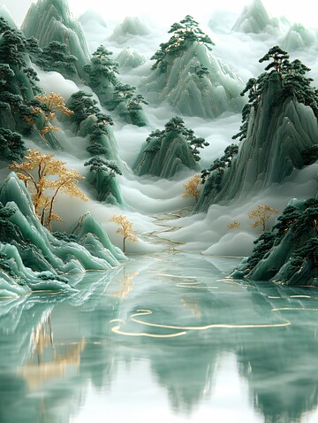 金丝玉山水雕刻2