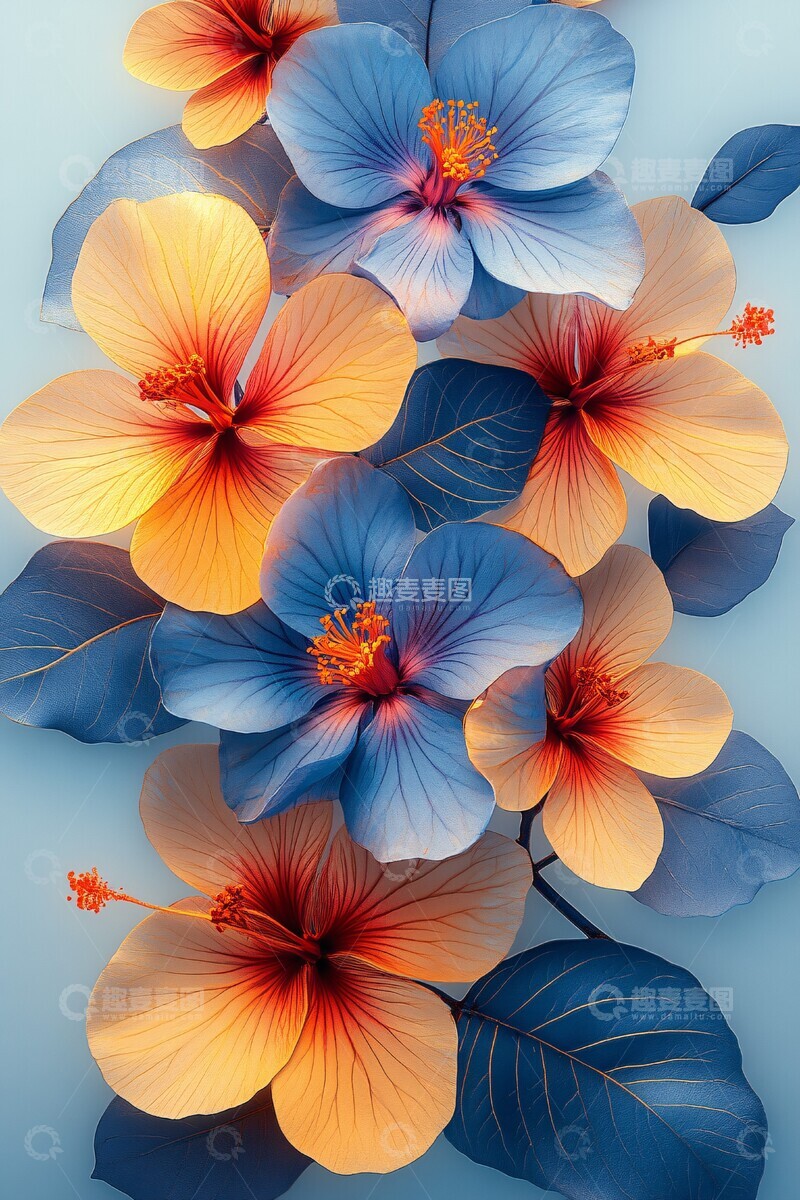 高清大图下载【趣麦麦图】新年花卉喷绘3