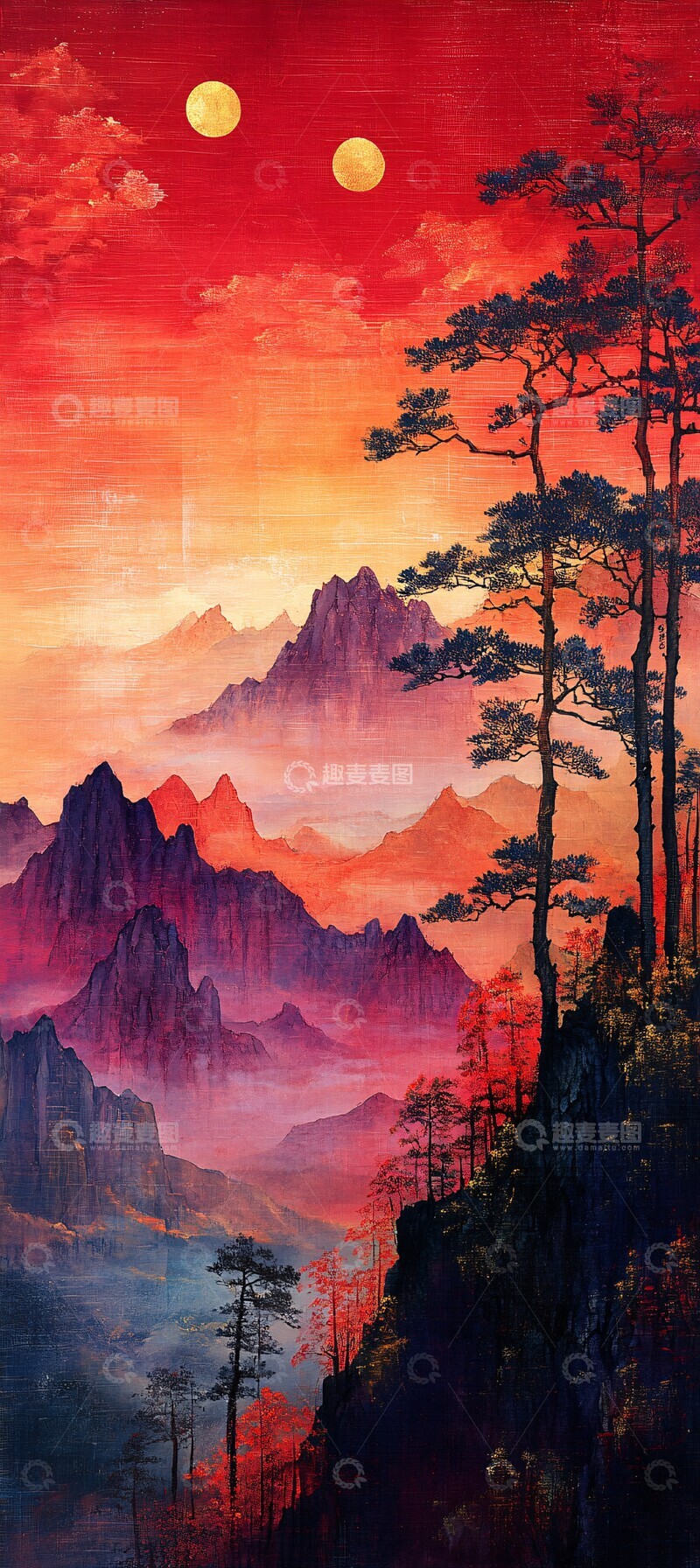 高清大图下载【趣麦麦图】新年山水云彩图