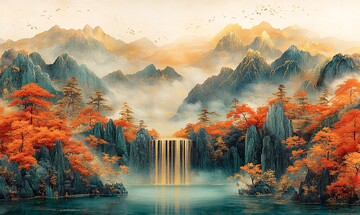 红金山水玉雕画3
