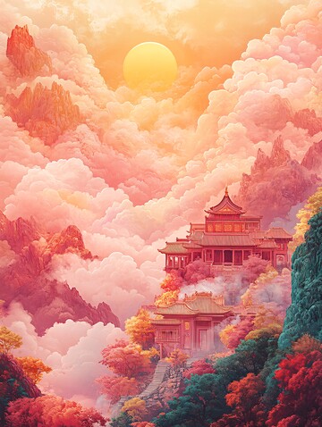 祥云宫殿图祥云宫殿金色