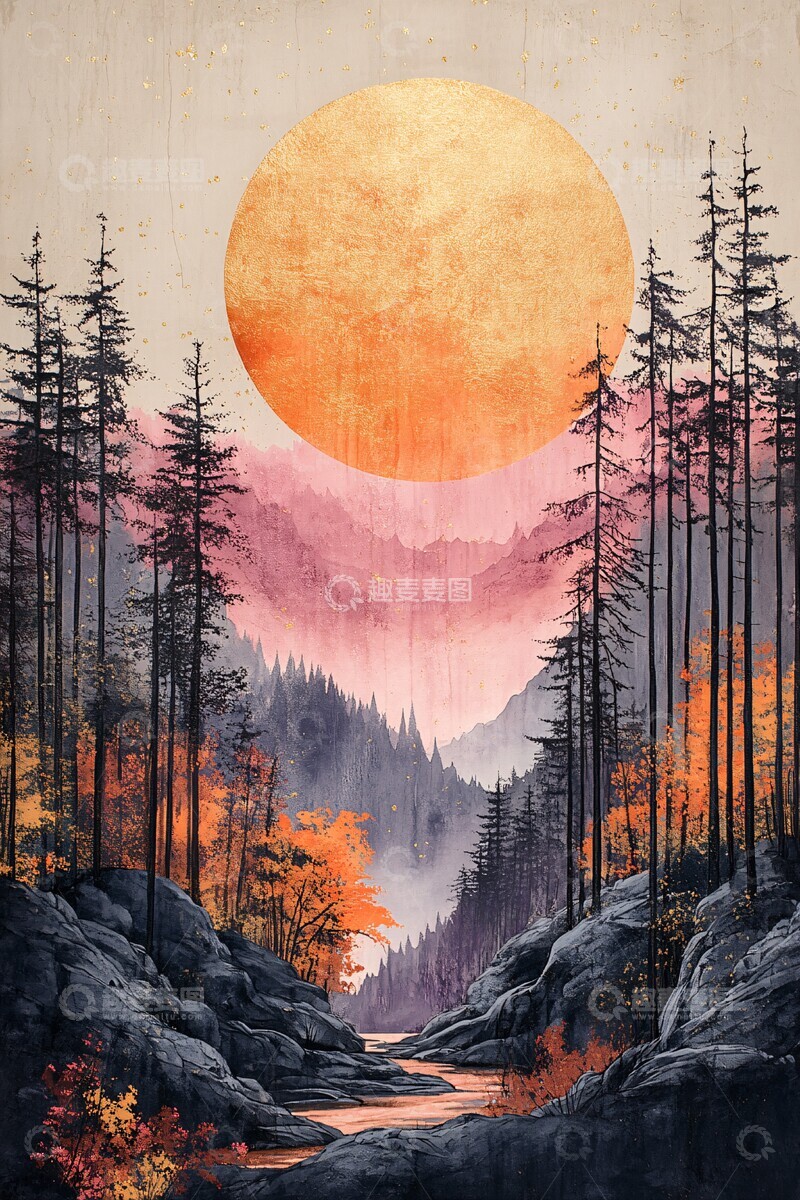 高清大图下载【趣麦麦图】梦幻夜晚装饰画1