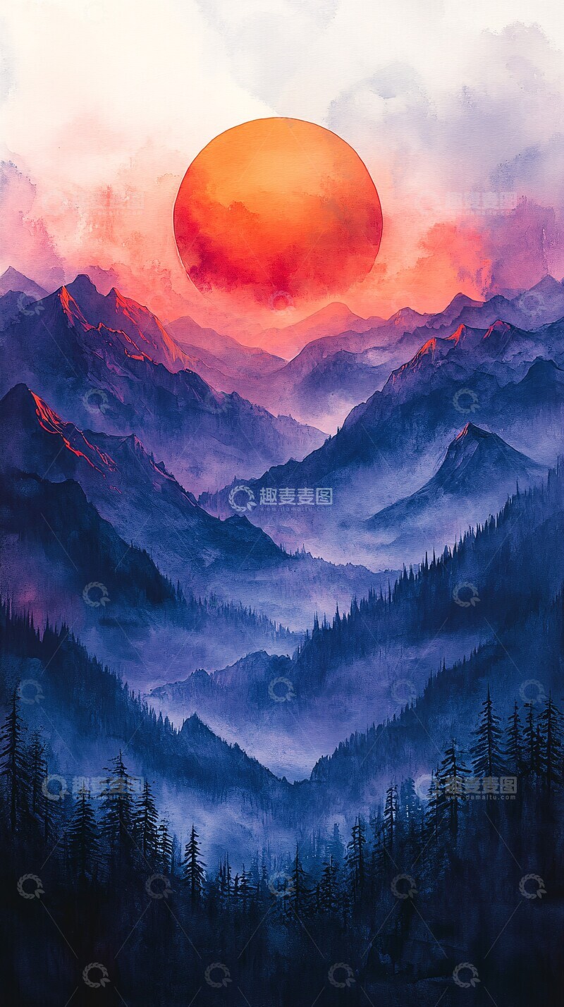 高清大图下载【趣麦麦图】山间晨曦新开始2