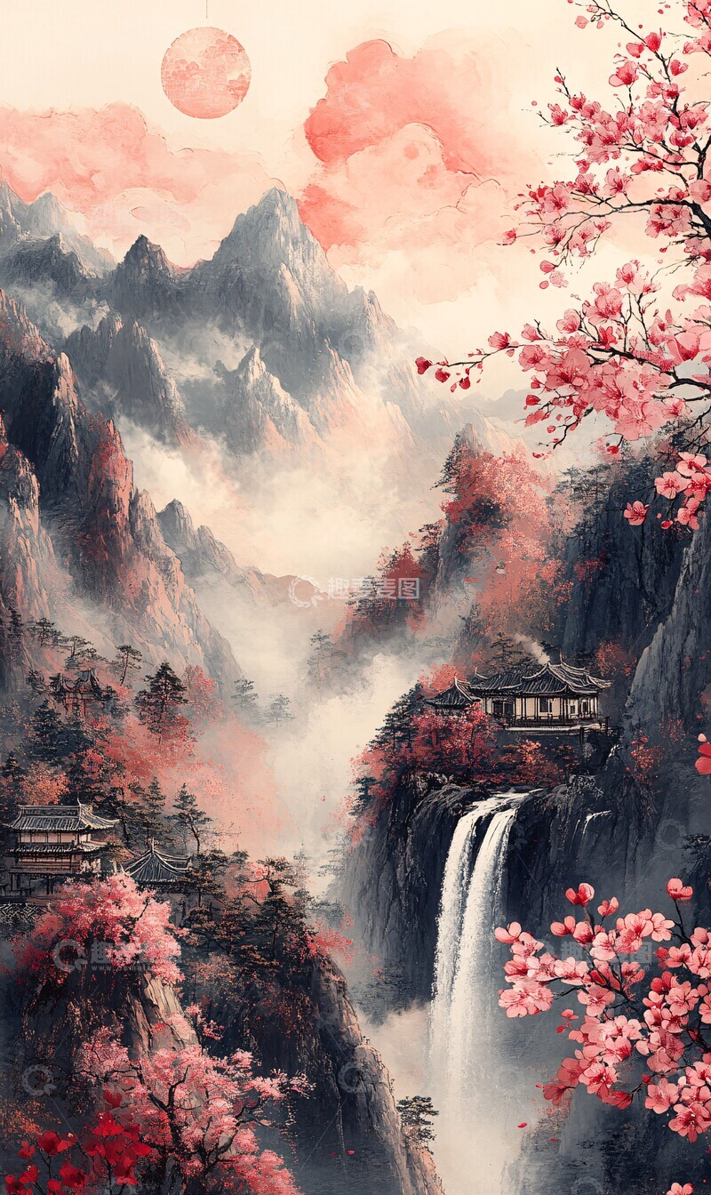 高清大图下载【趣麦麦图】山水花鸟墨画