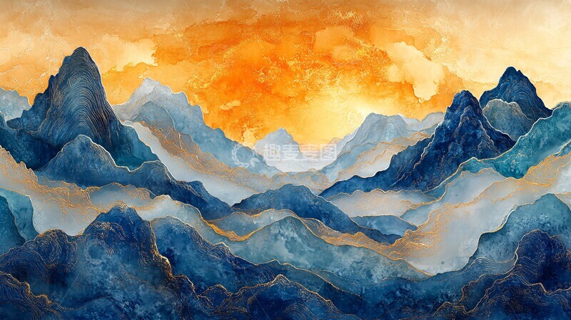 高清大图下载【趣麦麦图】龙形山水画卷2