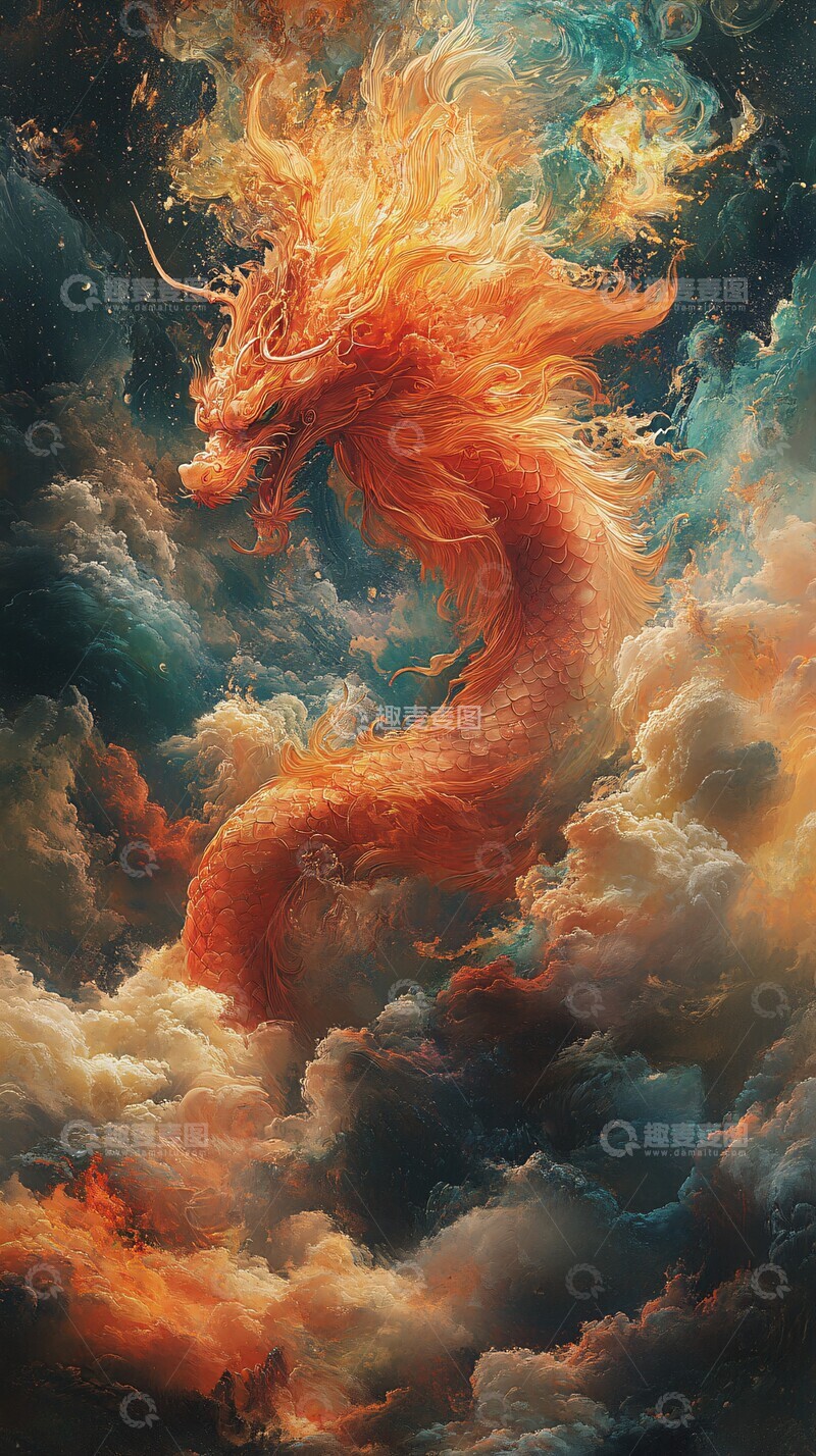 高清大图下载【趣麦麦图】七彩祥云全景图