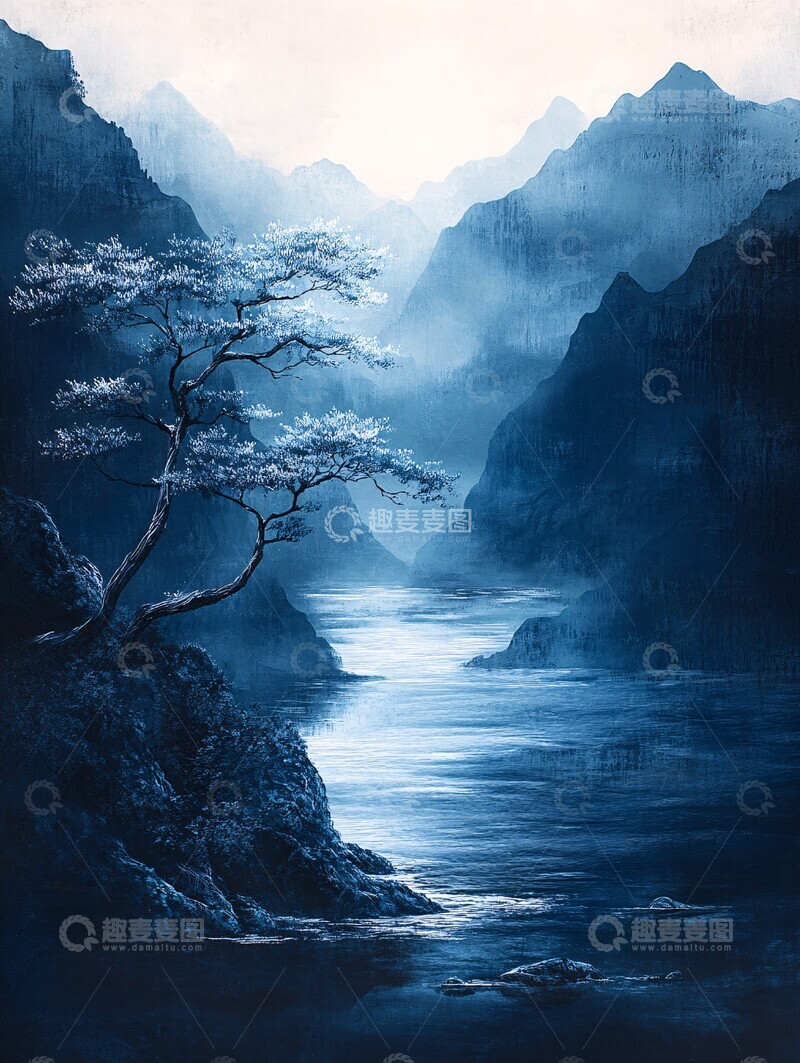 高清大图下载【趣麦麦图】月光下的静谧湖景8