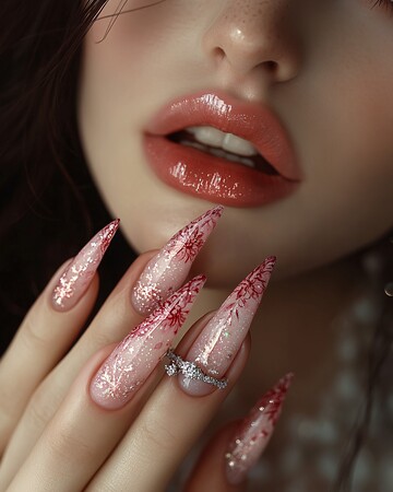粉银渐变指甲艺术照1