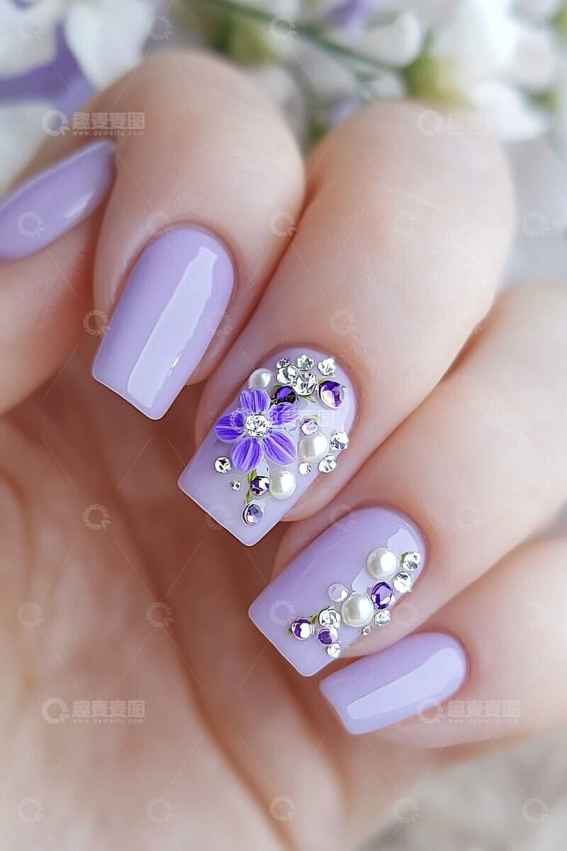 高清大图下载【趣麦麦图】满天星珍珠钻石美甲2