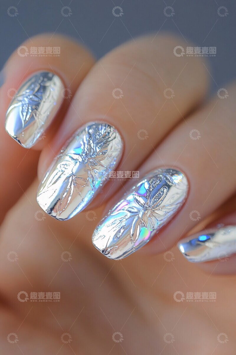 高清大图下载【趣麦麦图】银色指甲剪艺术1