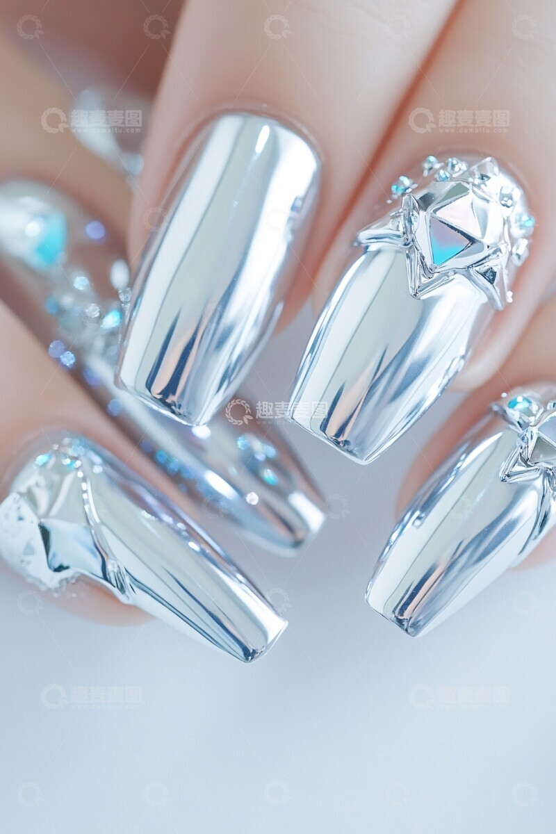 高清大图下载【趣麦麦图】银色指甲剪艺术2