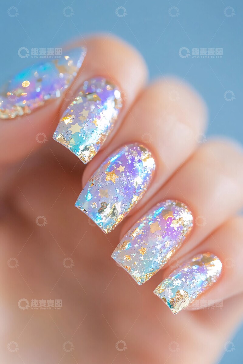 高清大图下载【趣麦麦图】宇宙银河美甲