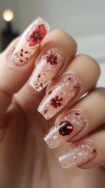 纤长指甲精致纹饰3