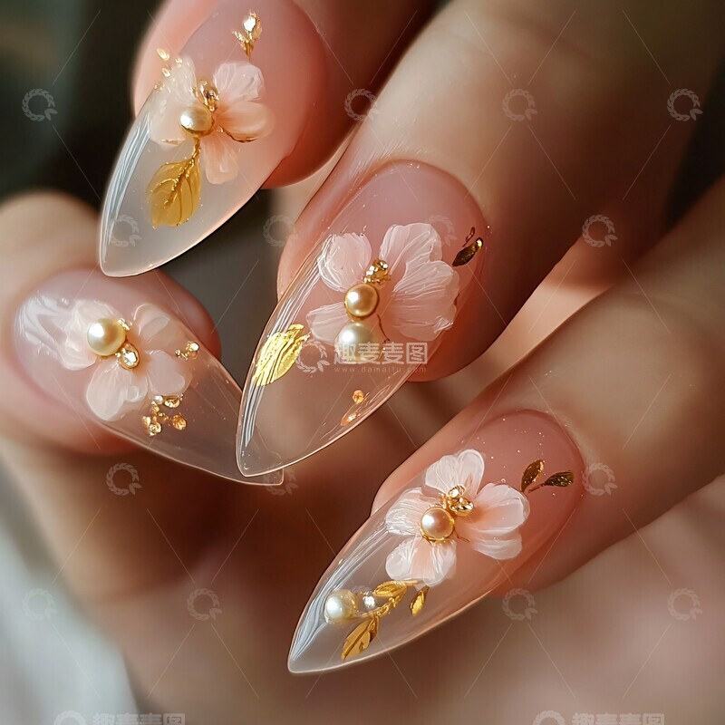 高清大图下载【趣麦麦图】樱花指尖装饰