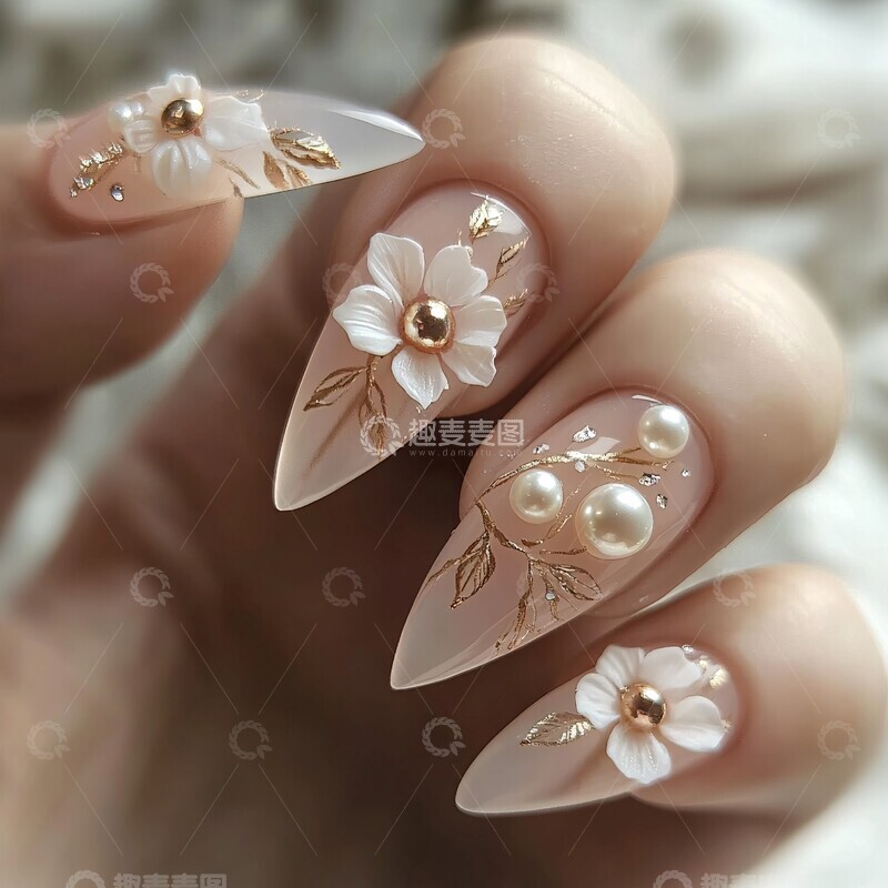 高清大图下载【趣麦麦图】樱花指尖装饰1