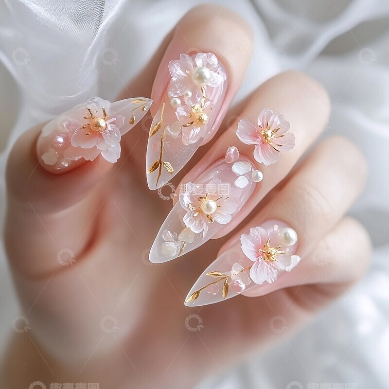 高清大图下载【趣麦麦图】樱花指尖装饰3