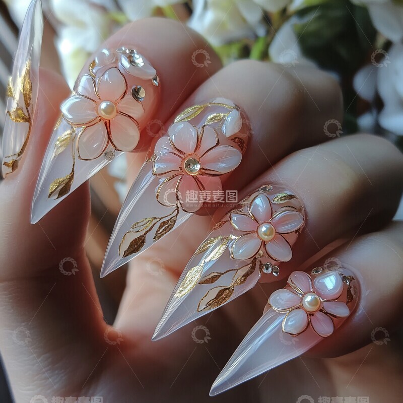 高清大图下载【趣麦麦图】樱花指尖装饰2