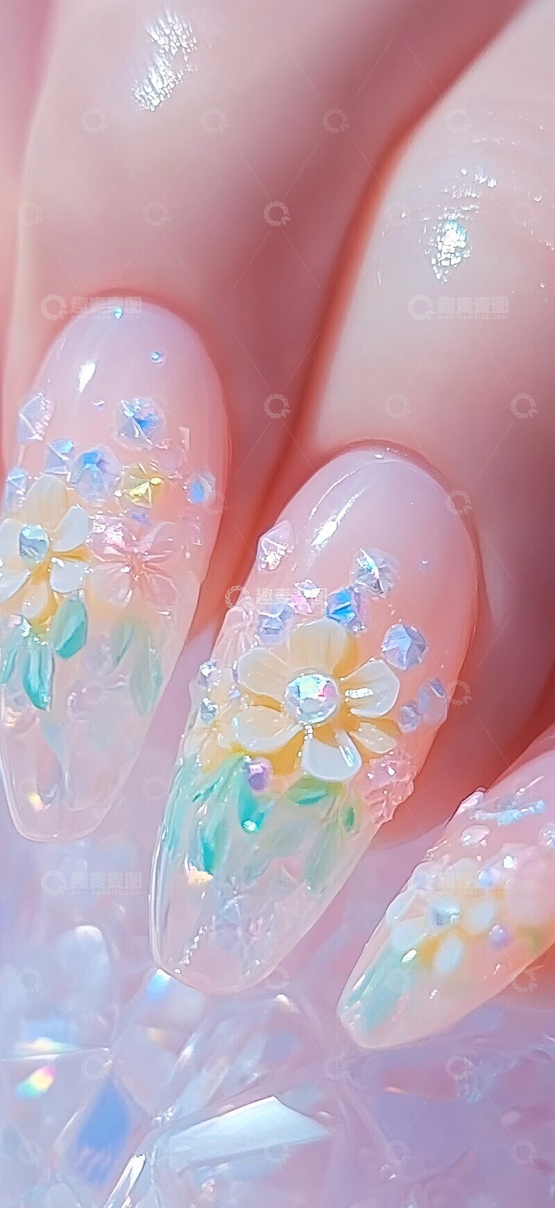 紫阳花干花美甲