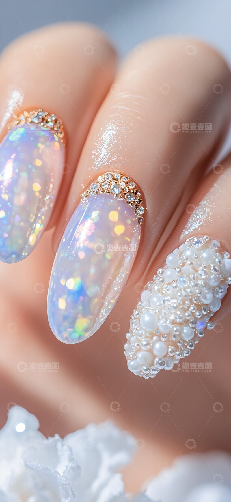 紫阳花干花美甲1