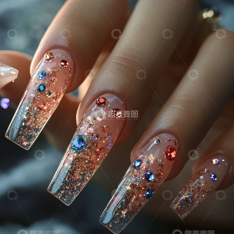 高清大图下载【趣麦麦图】透明美甲套装1