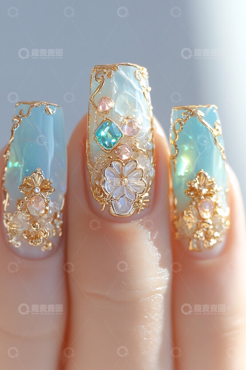 高清大图下载【趣麦麦图】指甲艺术与立体设计