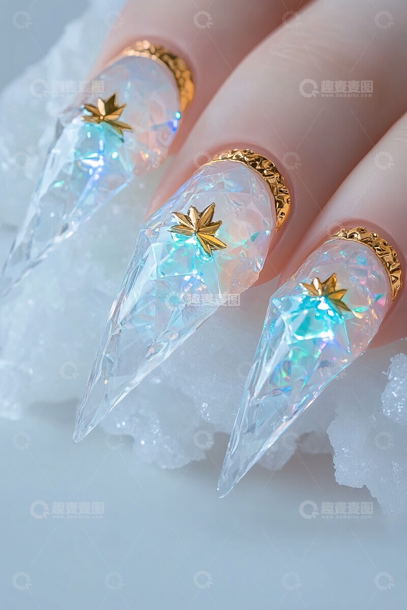 高清大图下载【趣麦麦图】冬日钻石霜指甲2