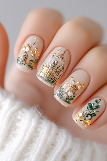 办公室工作美甲1