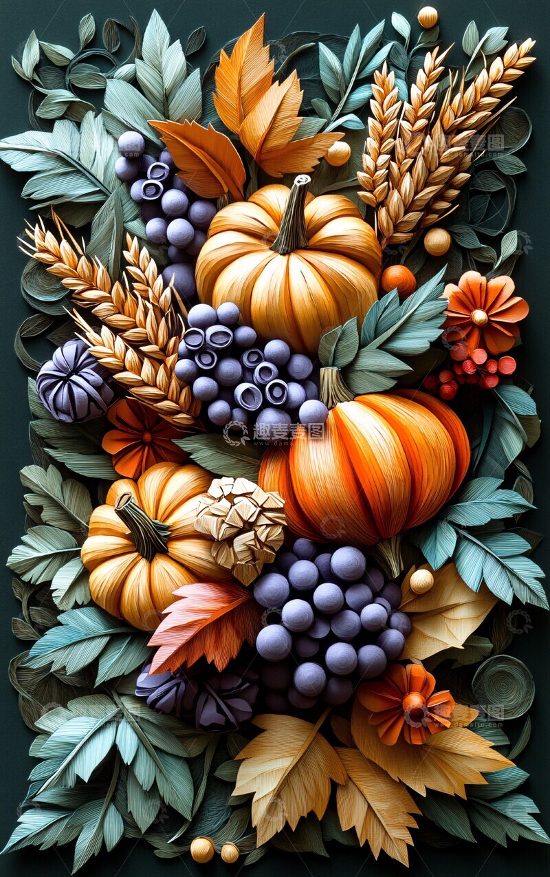 高清大图下载【趣麦麦图】南瓜编织秋意浓2
