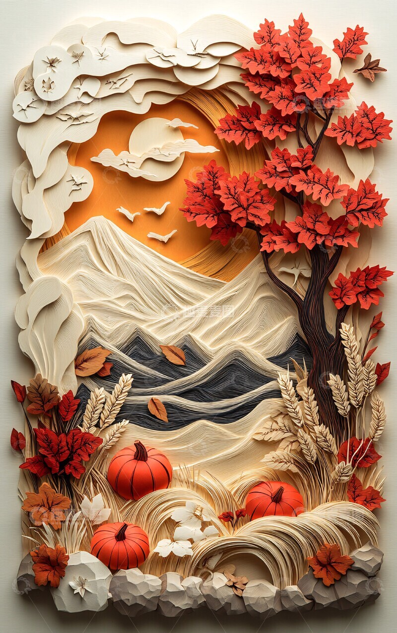 高清大图下载【趣麦麦图】南瓜编织秋意浓