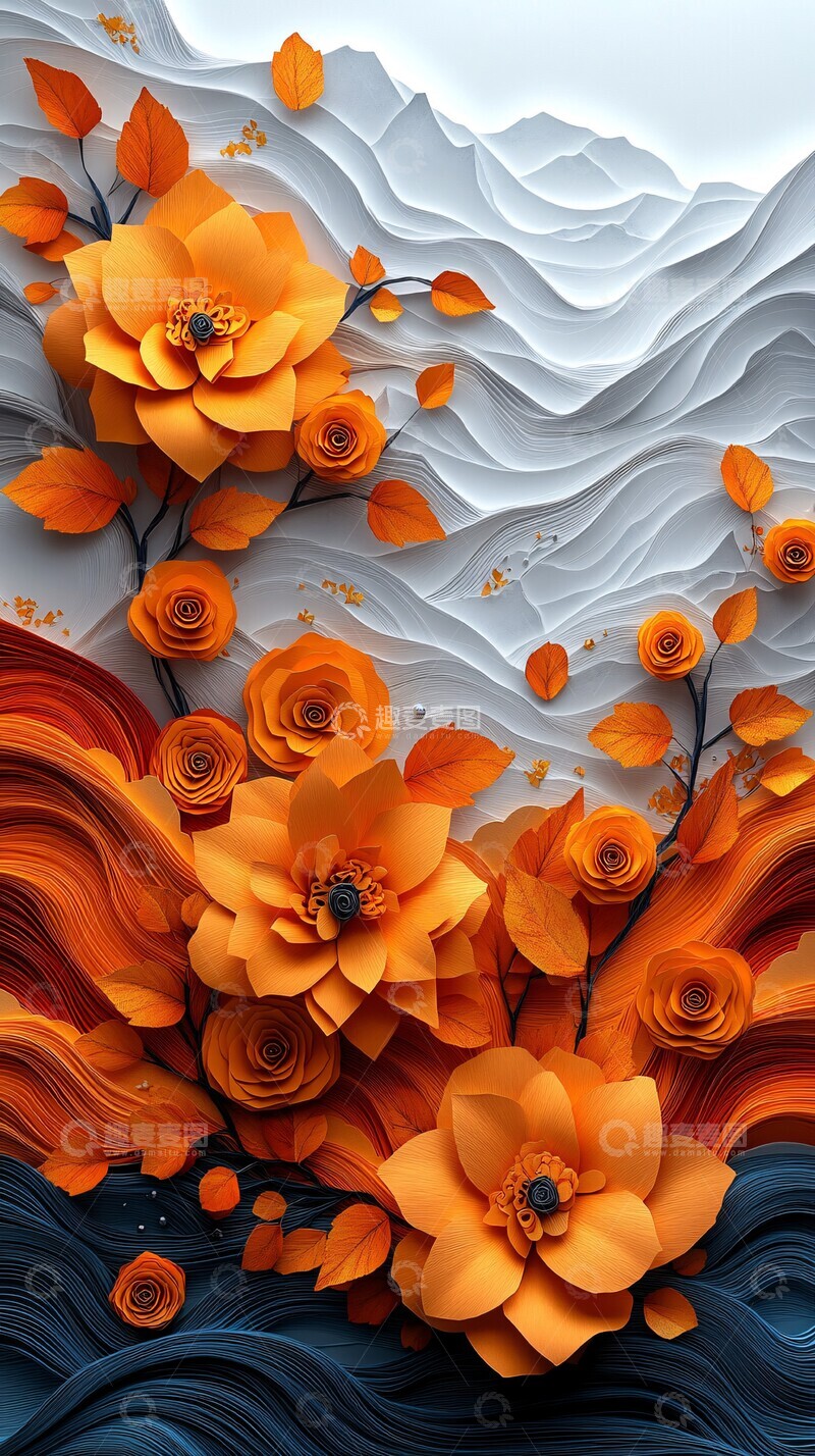 高清大图下载【趣麦麦图】秋日纸艺立体图