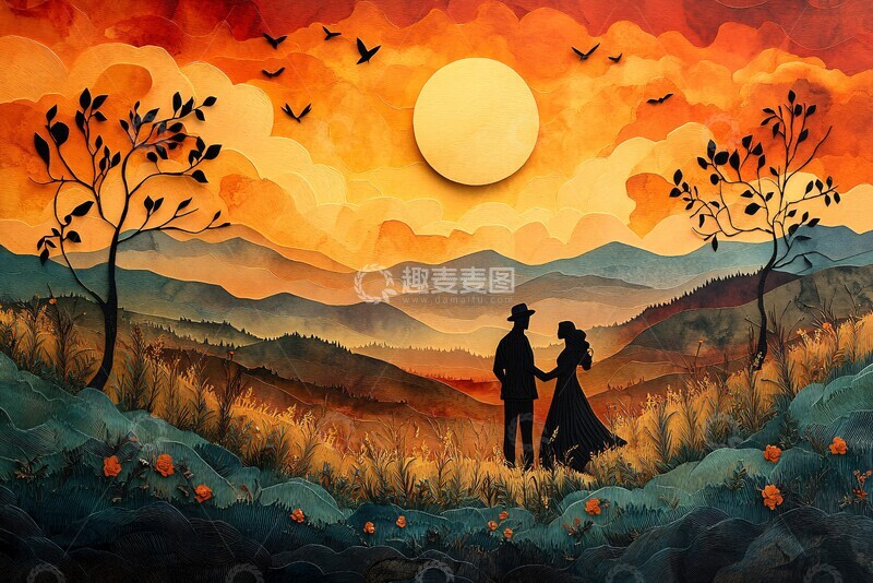 高清大图下载【趣麦麦图】牧人与葡萄园女子