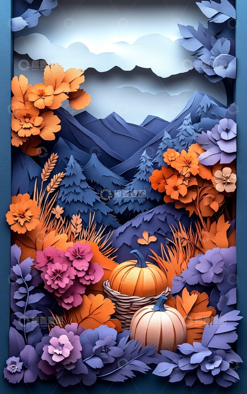 高清大图下载【趣麦麦图】秋日编织与丰收