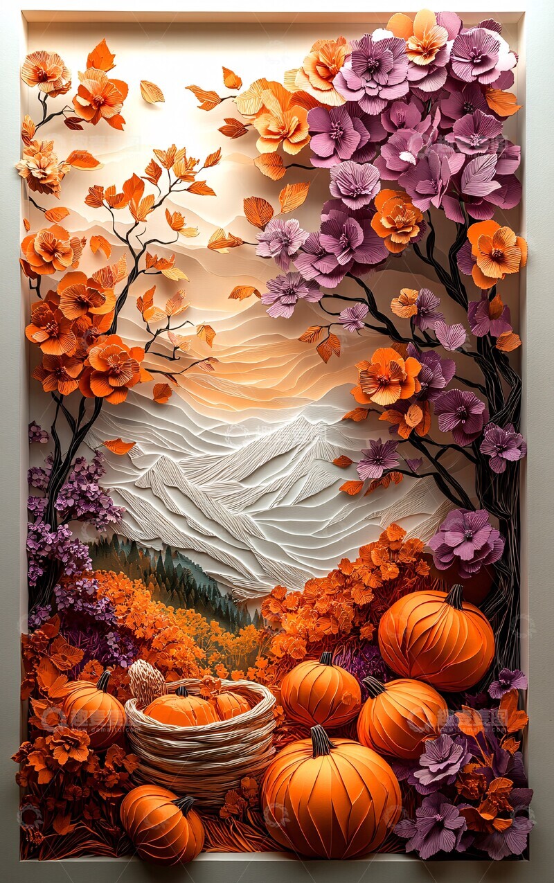 高清大图下载【趣麦麦图】秋日编织与丰收2