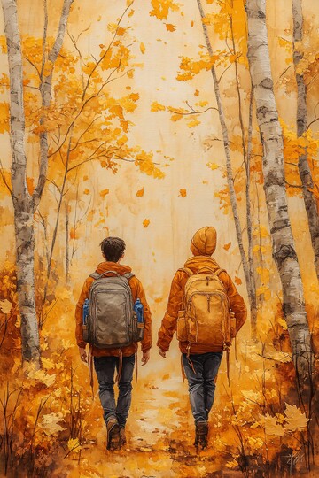 秋林漫步探险图